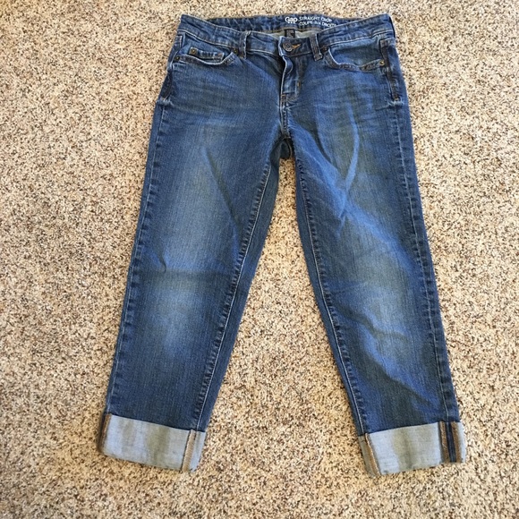 Gap 3/4 Straight Crop Capris sz 4/27 - Picture 2 of 3